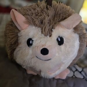 Adorable Meduim Size Brown and Cream Stuffed Hedgehog Toy